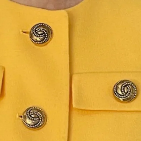 Vintage 1980's Pure Wool Statement Power Blazer Herbert Grossman Gold Buttons 4P - Picture 5 of 11